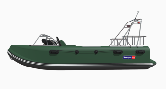 Надувная лодка ПВХ с жестким дном "Русские Амфибии" ТРИМАРАН РА4200 ПАТРОЛ