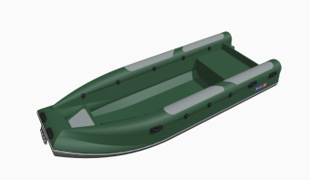 Надувная лодка ПВХ с жестким дном "Русские Амфибии" ТРИМАРАН РА5200 МАСТЕР